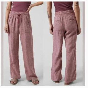 Athleta Cabo Linen Wide Leg Pant Pink Size 0